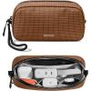 imagetomtoc Electronics Organizer Travel Case Water Resistant Travel Bag Cable Organizer for Essentials Tech Pouch Accessories Carry Storage for Cord Phone Cables Airpods USB Flash Drive Daily ItemsBrown Plaid