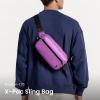 imagetomtoc 35L XPac Sling Bag with RFID Blocking Crossbody Bag Minimalist Chest Shoulder Pack for MenWomen Waterresistant Lightweight Casual Funny Pack for TravelDaily CommuteXPac Purple