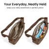 imagetomtoc 9L Puffer Sling Crossbody Bag for Women Trendy Nylon Quilted Crescent Shoulder Bag Purses for 11inch iPad AirPro ampamp Nintendo Switch 2 Puffy Travel Hobo Handbag with Organized Inner PocketsBrown