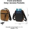 imagetomtoc AviatorT37 Travel Crossbody Sling Bag with RFID Blocking Holds 46 Passports with Antitheft Lockable Zippers Multiple Pockets for Cards ampamp Documents  Organizer for Daily UseXpac Brown