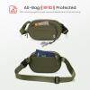 imagetomtoc Belt Bag with RFID Blocking 15L Cross Body Fanny Pack for Women Men Sling Waist Bags with Adjustable Strap for Travel WalkGreen