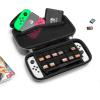 imagetomtoc Carrying Case for Nintendo SwitchOLED Model Large Travel Switch Bag with Pocket for Pro Controller Joy con Grip or AC Adapter Protective Portable Carry Shell with 24 Game CartridgesGray