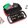 imagetomtoc Carrying Case for Nintendo SwitchOLED Model Large Travel Switch Bag with Pocket for Pro Controller Joy con Grip or AC Adapter Protective Portable Carry Shell with 24 Game CartridgesRed