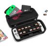 imagetomtoc Carrying Case for Nintendo SwitchOLED Model Large Travel Switch Bag with Pocket for Pro Controller Joy con Grip or AC Adapter Protective Portable Carry Shell with 24 Game CartridgesBlack