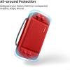 imagetomtoc Carrying Case for Nintendo SwitchOLED Model Large Travel Switch Bag with Pocket for Pro Controller Joy con Grip or AC Adapter Protective Portable Carry Shell with 24 Game CartridgesRed