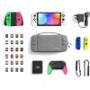 imagetomtoc Carrying Case for Nintendo SwitchOLED Model Large Travel Switch Bag with Pocket for Pro Controller Joy con Grip or AC Adapter Protective Portable Carry Shell with 24 Game CartridgesGray