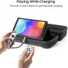 imagetomtoc Carrying Case for Nintendo SwitchOLED Model Large Travel Switch Bag with Pocket for Pro Controller Joy con Grip or AC Adapter Protective Portable Carry Shell with 24 Game CartridgesBlack
