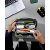 imagetomtoc Electronic Organizer Accessory Pouch for MacBook Charger Cables Power Bank Hard Drive Cords Waterresistant Storage Bag with Removable Card Slots for USB Adapter Memory Card BlackNavy Blue