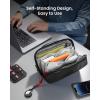 imagetomtoc Electronic Organizer Accessory Pouch for MacBook Charger Cables Power Bank Hard Drive Cords Waterresistant Storage Bag with Removable Card Slots for USB Adapter Memory Card BlackBlack