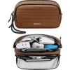 imagetomtoc Electronics Organizer Travel Case Water Resistant Travel Bag Cable Organizer for Essentials Tech Pouch Accessories Carry Storage for Cord Phone Cables Airpods USB Flash Drive Daily ItemsBrown Plaid
