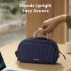 imagetomtoc Electronics Organizer Travel Case Water Resistant Travel Bag Cable Organizer for Essentials Tech Pouch Accessories Carry Storage for Cord Phone Cables Airpods USB Flash Drive Daily ItemsNavy Blue Plaid