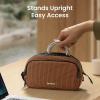imagetomtoc Electronics Organizer Travel Case Water Resistant Travel Bag Cable Organizer for Essentials Tech Pouch Accessories Carry Storage for Cord Phone Cables Airpods USB Flash Drive Daily ItemsBrown Plaid