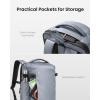 imagetomtoc Travel Backpack 40L TSA Friendly Flight Approved Carryon Luggage Hand Waterresistant Lightweight Business Rucksack Durable Large Weekender Bag Daypack Fits 173 Inch LaptopSilver Grayripstop