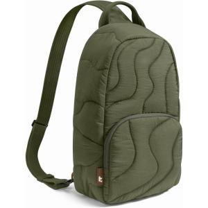 imagetomtoc 10L Puffy Sling Bag Backpack for Women Trendy Quilted Padded Crossbody Bag for 11inch iPad iPad Air M3M2 iPad Pro M5 2025M4 Nintendo Switch 2 Lightweight Puffer Travel Chest Bag DaypackGreenlands