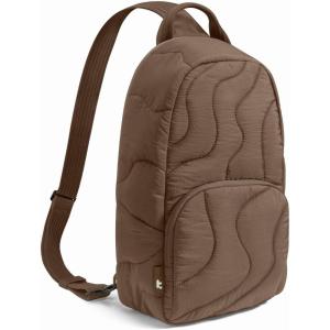 imagetomtoc 10L Puffy Sling Bag Backpack for Women Trendy Quilted Padded Crossbody Bag for 11inch iPad iPad Air M3M2 iPad Pro M5 2025M4 Nintendo Switch 2 Lightweight Puffer Travel Chest Bag DaypackEarthshade