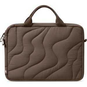 imagetomtoc 1314 Inch Protective Puffy Laptop Carrying Bag for Women Lightweight Laptop Briefcase Fits 14inch MacBook Pro M5 2025 ampamp Other 13quot14quot Computers Work Bag Case Handbag with Organized StorageEarthshade