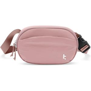 imagetomtoc Belt Bag with RFID Blocking 15L Cross Body Fanny Pack for Women Men Sling Waist Bags with Adjustable Strap for Travel WalkPink