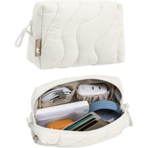 imagetomtoc Electronics Organizer Travel Case Soft Puffy Organizer Bag Birthday Christmas Gifts Travel Essentials for Women Girls Portable Accessory Tech Pouch Storage for Charger Cord Cable PhoneSnowberg