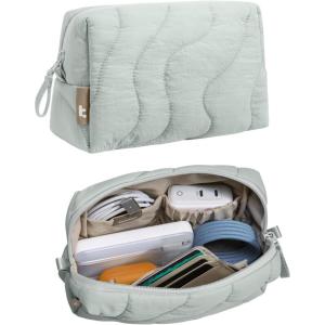 imagetomtoc Electronics Organizer Travel Case Soft Puffy Organizer Bag Birthday Christmas Gifts Travel Essentials for Women Girls Portable Accessory Tech Pouch Storage for Charger Cord Cable PhoneLakeshore