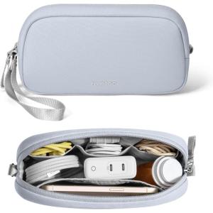 imagetomtoc Electronics Organizer Travel Case Water Resistant Travel Bag Cable Organizer for Essentials Tech Pouch Accessories Carry Storage for Cord Phone Cables Airpods USB Flash Drive Daily ItemsLight Blue