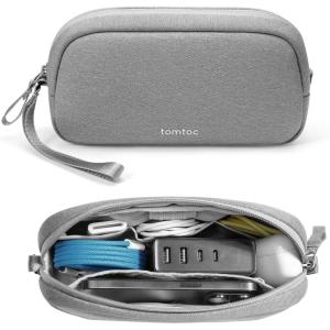 imagetomtoc Electronics Organizer Travel Case Water Resistant Travel Bag Cable Organizer for Essentials Tech Pouch Accessories Carry Storage for Cord Phone Cables Airpods USB Flash Drive Daily ItemsGray