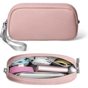 imagetomtoc Electronics Organizer Travel Case Water Resistant Travel Bag Cable Organizer for Essentials Tech Pouch Accessories Carry Storage for Cord Phone Cables Airpods USB Flash Drive Daily ItemsPink