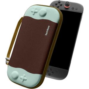 imagetomtoc Slim Carrying Case for Nintendo Switch 2 Model 2025 Odorless Felt Protective Hard Shell with 12 Game Card Slots Portable Travel Storage Case with Original Patent and Military Grade ProtectionChocoMint