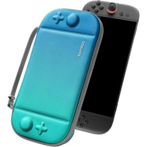 imagetomtoc Slim Carrying Case for Nintendo Switch 2 Model 2025 Odorless Felt Protective Hard Shell with 12 Game Card Slots Portable Travel Storage Case with Original Patent and Military Grade ProtectionOcean Blue