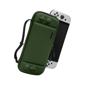 imagetomtoc Slim Carrying Case for Nintendo SwitchOLED Model Protective Switch Sleeve with 10 Game Cartridges Hard Portable Travel Carry Case with Original Patent and Military Grade Protection BlackForest Green