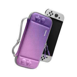 imagetomtoc Slim Carrying Case for Nintendo SwitchOLED Model Protective Switch Sleeve with 10 Game Cartridges Hard Portable Travel Carry Case with Original Patent and Military Grade Protection BlackIris Purple