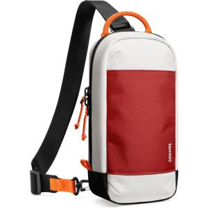 imagetomtoc Sling Crossbody Bag for Nintendo Switch 2 Protective Travel Chest Carrying Gaming Pouch with 8 Game Cartridges SlotsRed