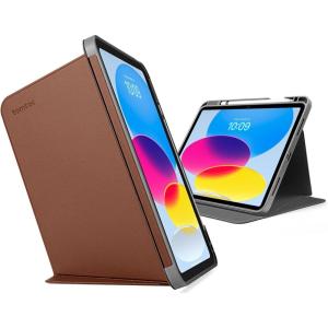imagetomtoc Vertical TriMode Case Compatible with 11 Inch iPad A16 2025 ampamp 109 Inch iPad 10 2022 Protective Case with Pencil Holder Magnetic Kickstand for 3 Use Modes Auto WakeSleep Cover BrownBrown