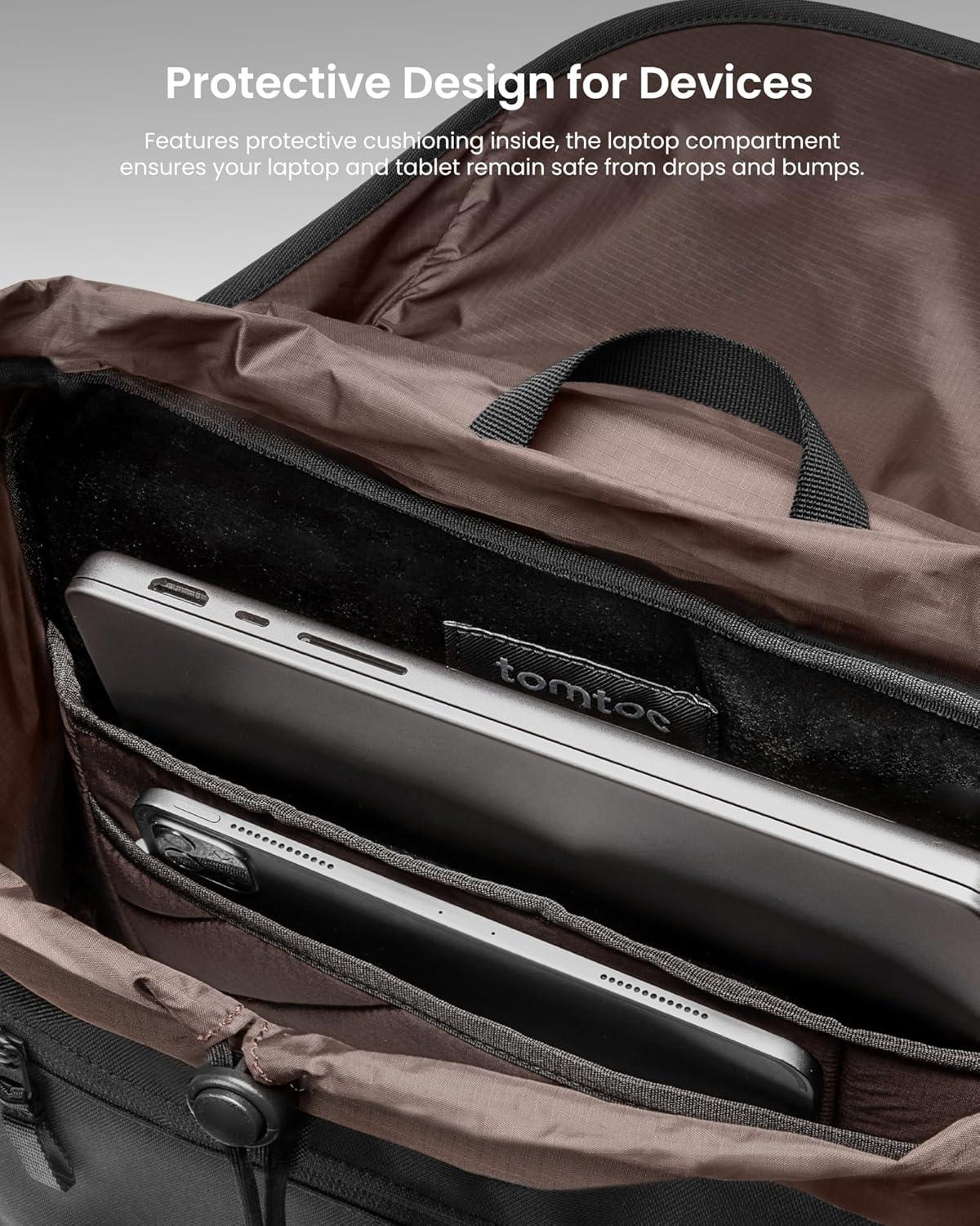 imagetomtoc Flap Laptop Backpack Lightweight WaterResistant Casual Daypack Durable Workpack Vintage Classic Rucksack for 13156 Inch Laptop perfect for Campus Street 22L BlackDark