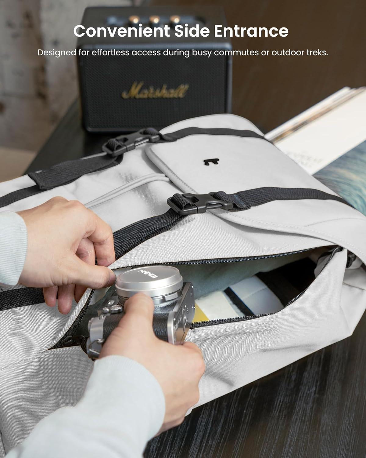 imagetomtoc Flap Laptop Backpack Lightweight WaterResistant Casual Daypack Durable Workpack Vintage Classic Rucksack for 13156 Inch Laptop perfect for Campus Street 22L BlackGray