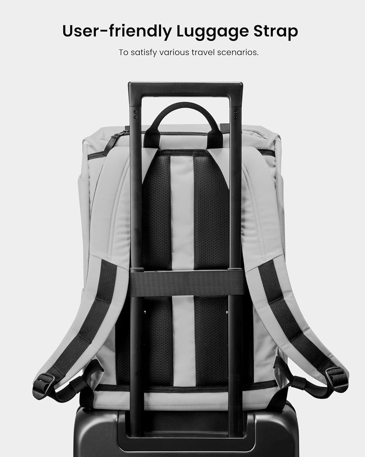 imagetomtoc Flap Laptop Backpack Lightweight WaterResistant Casual Daypack Durable Workpack Vintage Classic Rucksack for 13156 Inch Laptop perfect for Campus Street 22L BlackGray