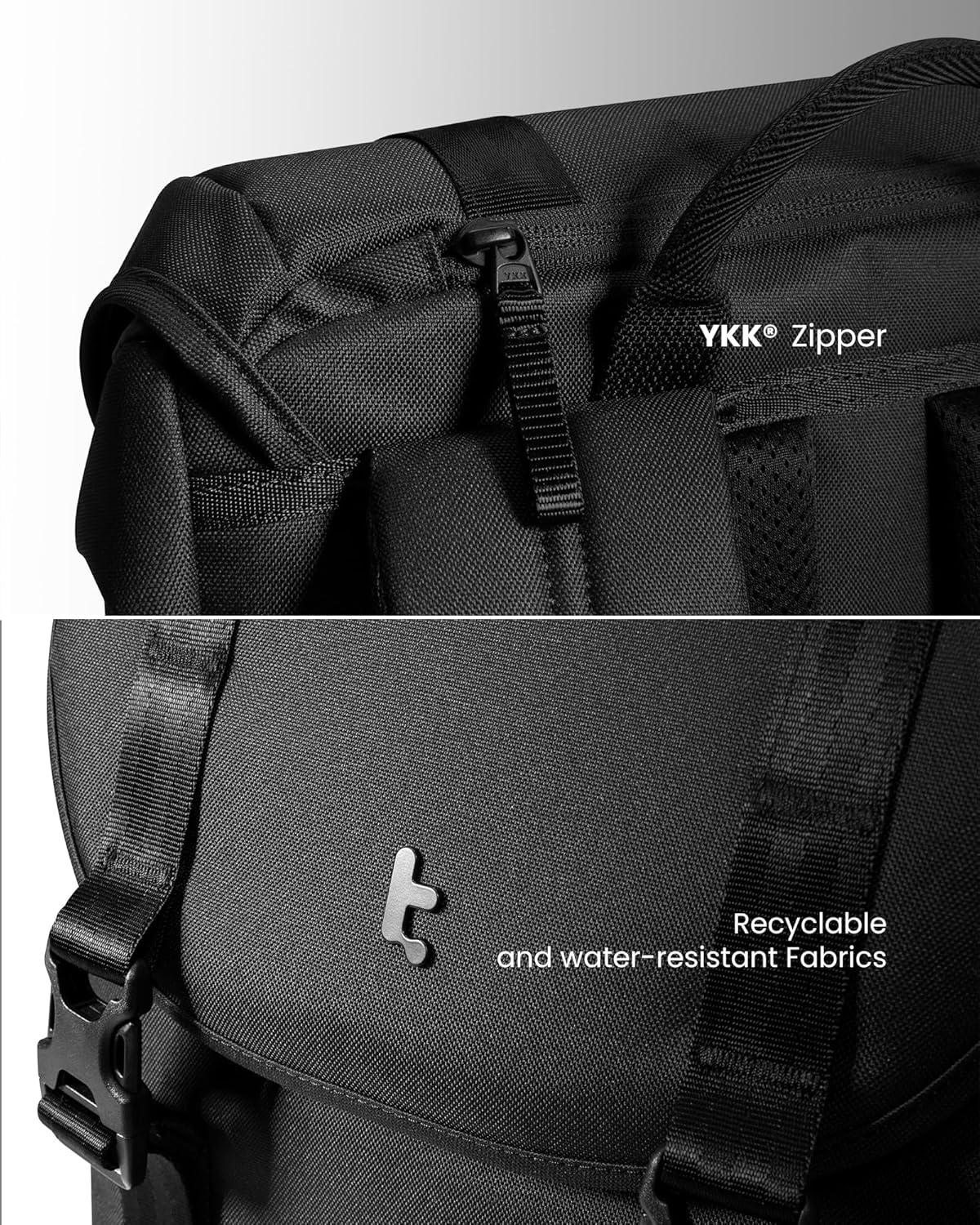 imagetomtoc Flap Laptop Backpack Lightweight WaterResistant Casual Daypack Durable Workpack Vintage Classic Rucksack for 13156 Inch Laptop perfect for Campus Street 22L BlackDark