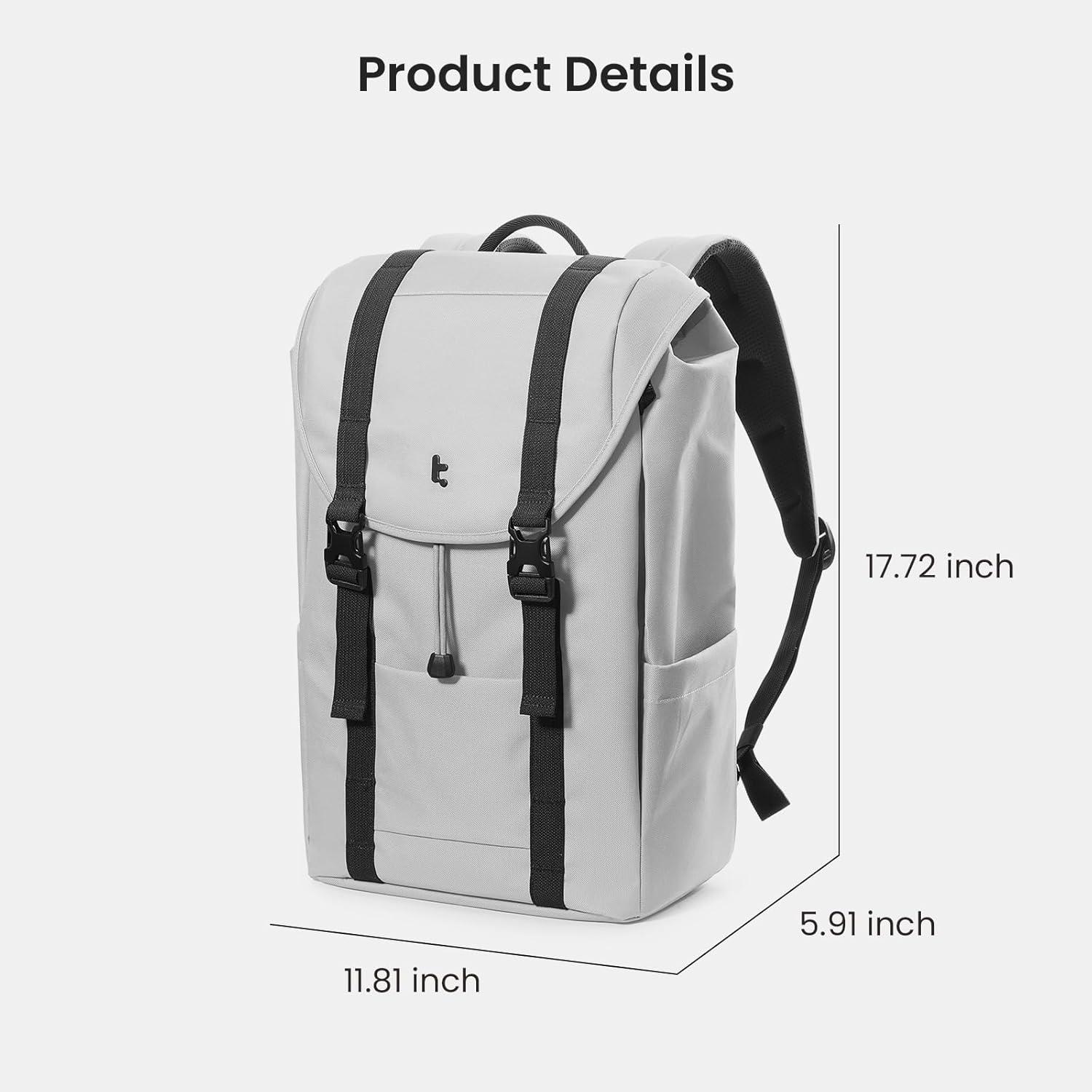 imagetomtoc Flap Laptop Backpack Lightweight WaterResistant Casual Daypack Durable Workpack Vintage Classic Rucksack for 13156 Inch Laptop perfect for Campus Street 22L BlackGray