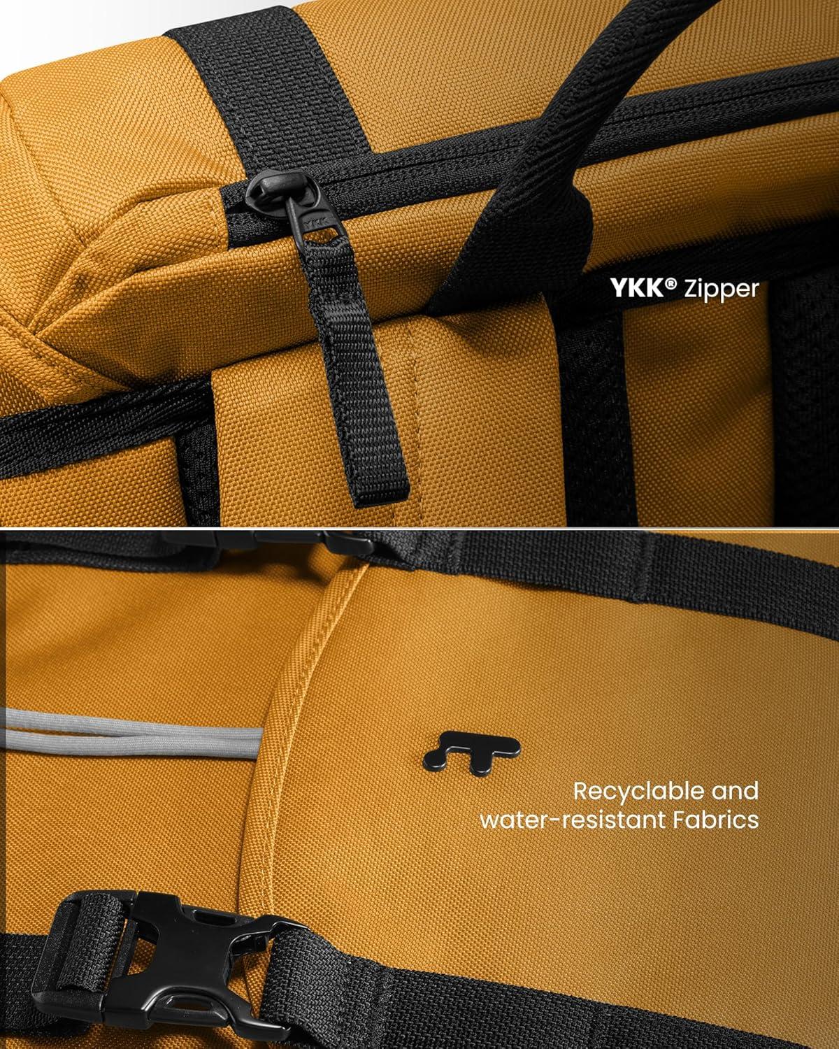 imagetomtoc Flap Laptop Backpack Lightweight WaterResistant Casual Daypack Durable Workpack Vintage Classic Rucksack for 13156 Inch Laptop perfect for Campus Street 22L BlackYellow