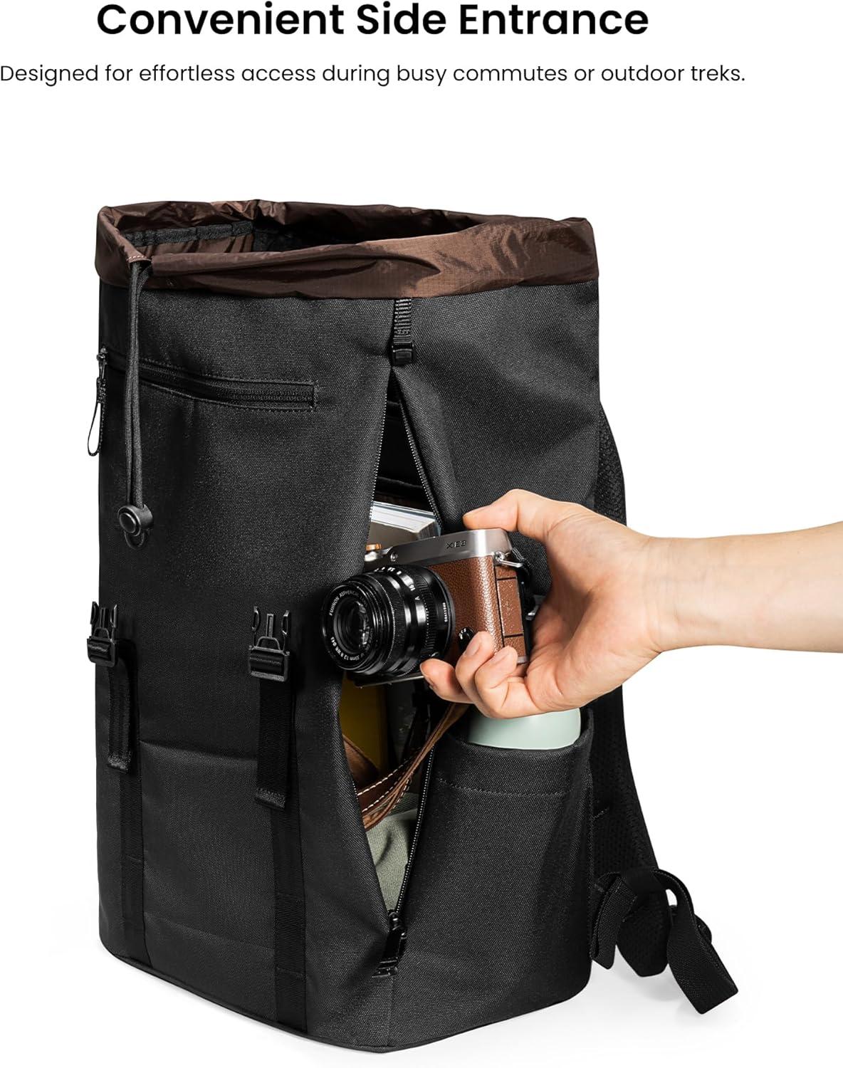 imagetomtoc Flap Laptop Backpack Lightweight WaterResistant Casual Daypack Durable Workpack Vintage Classic Rucksack for 13156 Inch Laptop perfect for Campus Street 22L BlackDark