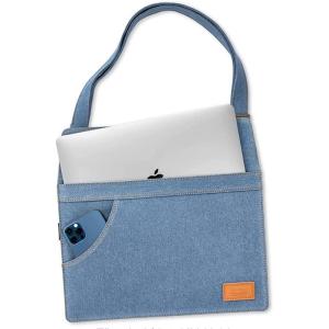 imagetomtoc Denim Shoulder Bag for 13inch MacBook Air M4A3240 2025 M3A3113 M2A2681 M1A2337 MacBook Pro M2A2686 M1A2338 13inch iPad Air M3M2iPad Pro M4 Vintage Style Retro Blue Jeans Sleeve