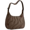 imagetomtoc Puffer Sling Crossbody Bag for Women Trendy Nylon Quilted Crescent Shoulder Bag Purses Puffy Travel Hobo HandbagBrownm