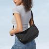 imagetomtoc Puffer Sling Crossbody Bag for Women Trendy Nylon Quilted Crescent Shoulder Bag Purses Puffy Travel Hobo HandbagBlacks