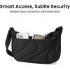 imagetomtoc Puffer Sling Crossbody Bag for Women Trendy Nylon Quilted Crescent Shoulder Bag Purses Puffy Travel Hobo HandbagBlacks