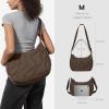 imagetomtoc Puffer Sling Crossbody Bag for Women Trendy Nylon Quilted Crescent Shoulder Bag Purses Puffy Travel Hobo HandbagBrownm