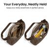 imagetomtoc Puffer Sling Crossbody Bag for Women Trendy Nylon Quilted Crescent Shoulder Bag Purses Puffy Travel Hobo HandbagBrownm