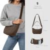 imagetomtoc Puffer Sling Crossbody Bag for Women Trendy Nylon Quilted Crescent Shoulder Bag Purses Puffy Travel Hobo HandbagBrowns