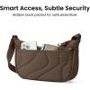 imagetomtoc Puffer Sling Crossbody Bag for Women Trendy Nylon Quilted Crescent Shoulder Bag Purses Puffy Travel Hobo HandbagBrowns