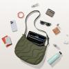 imagetomtoc Puffer Sling Crossbody Bag for Women Trendy Nylon Quilted Crescent Shoulder Bag Purses Puffy Travel Hobo HandbagGreenm