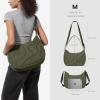 imagetomtoc Puffer Sling Crossbody Bag for Women Trendy Nylon Quilted Crescent Shoulder Bag Purses Puffy Travel Hobo HandbagGreenm