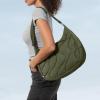 imagetomtoc Puffer Sling Crossbody Bag for Women Trendy Nylon Quilted Crescent Shoulder Bag Purses Puffy Travel Hobo HandbagGreenm